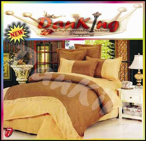 6 Piece Quality Cotton Bed Linen - Queen Size - ChesNut Cream Duvet Set