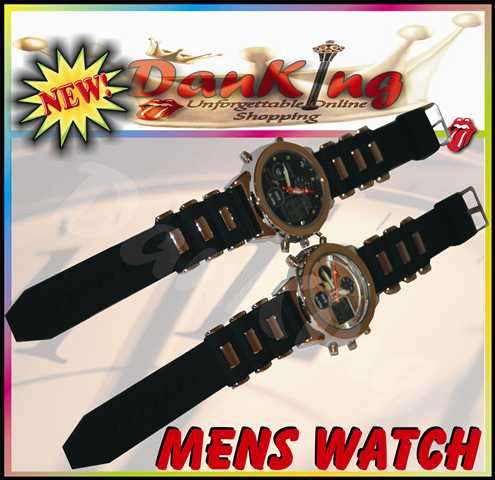 Rugged Justin Chrono Sports Silver Face Watch finished in strong rubber Stainless Steel !!!