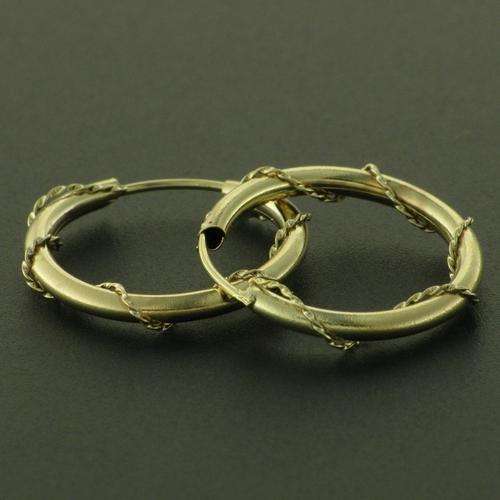 9CARAT YELLOW GOLD GYPSEY ROPE SLEEPER - 12MM