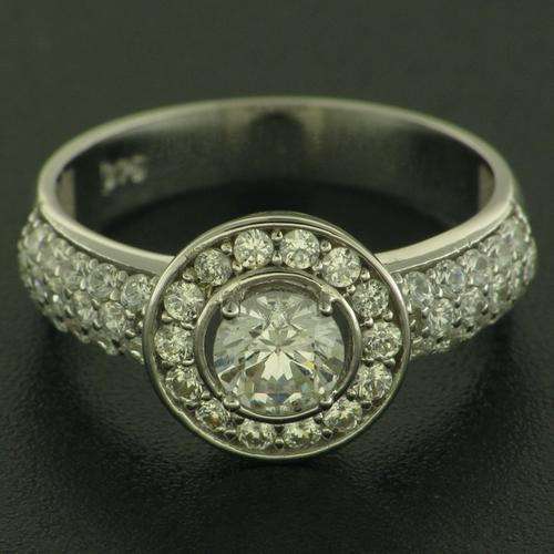 9CARAT WHITE GOLD CZ PAVE RING