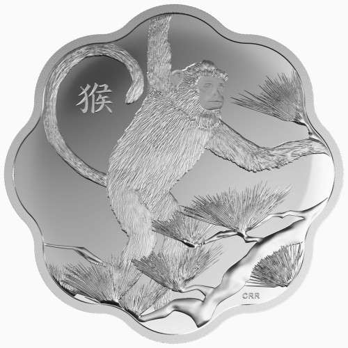 2016 $15 Lunar Lotus Year of the Monkey 1 Oz Silver