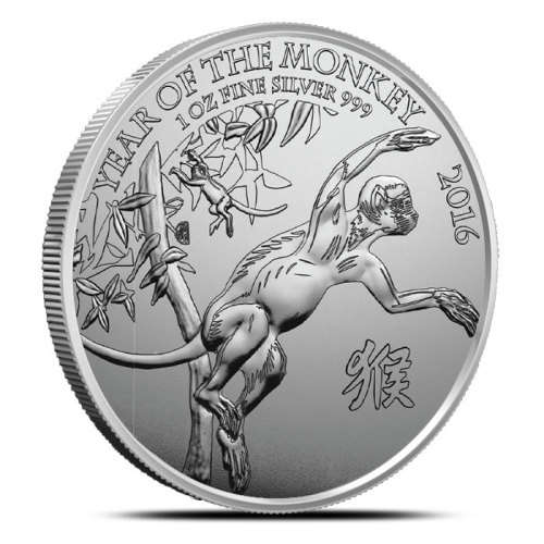 1 Oz 2016 British Lunar Year of the Monkey Silver Coin