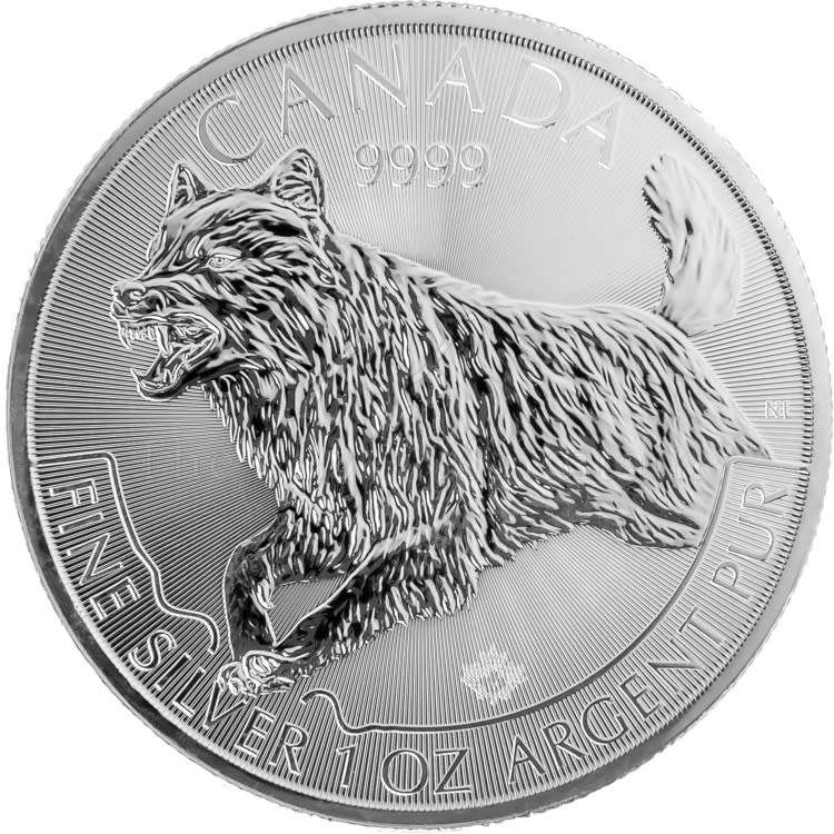 2018 1 Oz Canadian Wolf Silver Coin Predator Series