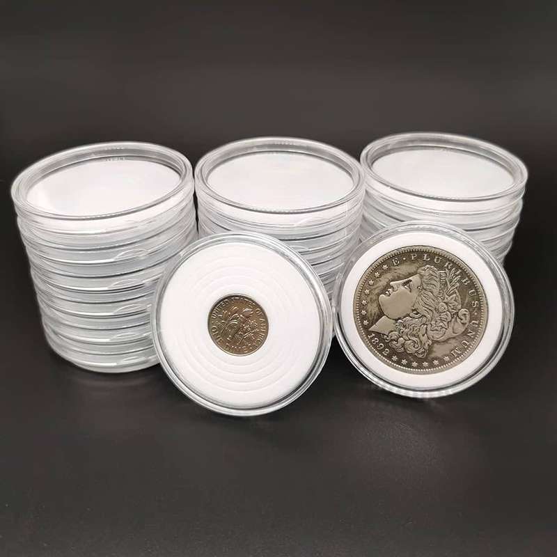 20 No. 46mm Clear Coin Capsules With Gasket