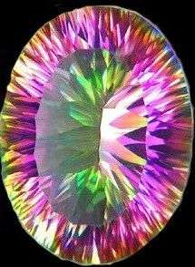 Rainbow Concave Mystic Quartz AA Grade 6.04 ct 12mm10mm Oval Cut