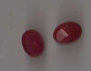 Pair Indian  Red Ruby Color AA Grade 2.52 ct Ovals 8mmx6mm