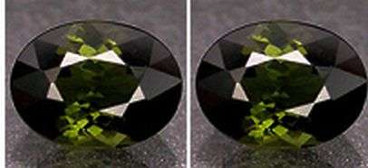 A Grade Tourmaline 0.89 cts Green Pair Ovals VS1