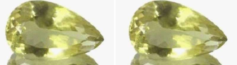 Lemon Quartz 3.49 ct AA Grade Oval Pear Pair