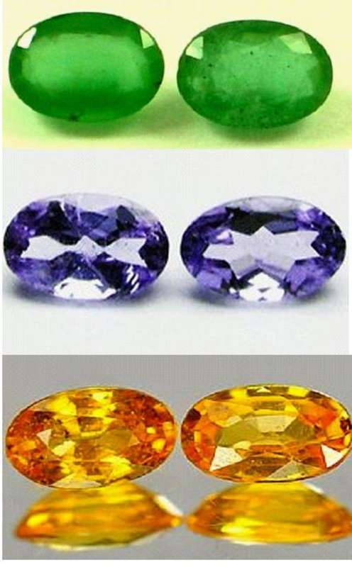 Top AA Grade Mixed Lot of Gemstones Emerald,Sapphires,Tanzanites Pairs 1.91 ct Total