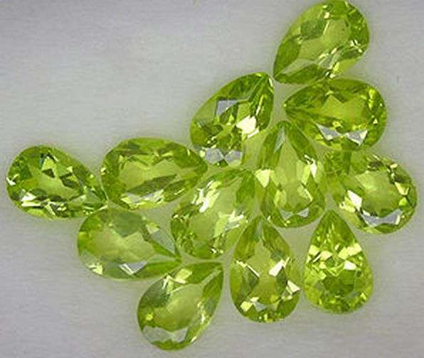 5ct Peridot Mix Pear Lot 12 Pieces 5mmx3mm