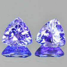 AA Grade Tanzanite Trillion Pair 1ct 4mm