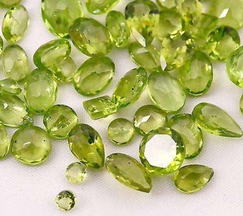 10 ct Peridot Lot A Grade Mixed Shapes and Sizes