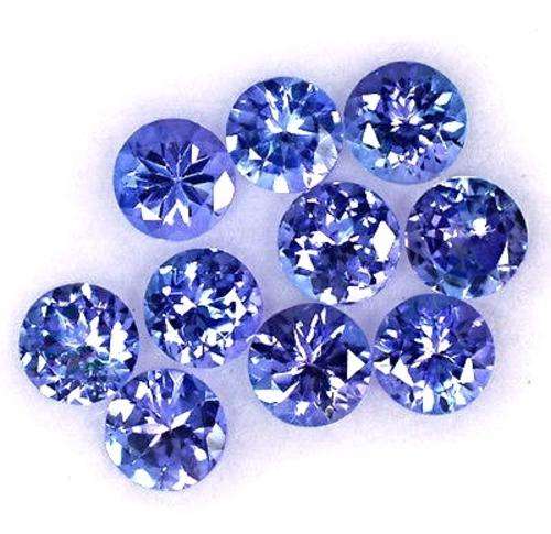 AA Grade Tanzanite Rounds 2.56 ct total 3 mm 10 piece rounds