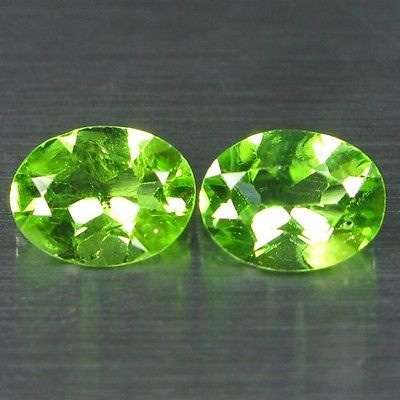 A Grade Peridot Ovals Pair 2.16  ct 7mmx5mm