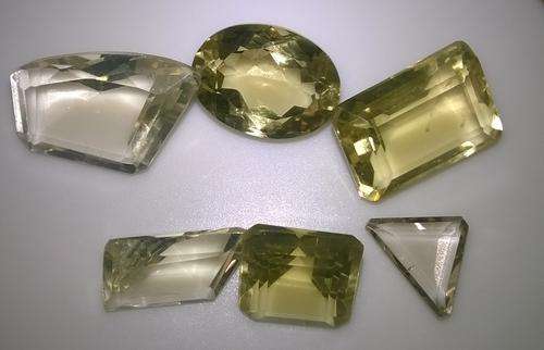 Lemon quartz 45.87 ct scooped from larger lot six pieces