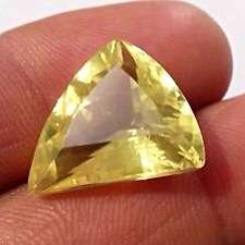 Green Lemon Quartz AA Grade Fancy Cut Trillion 4.57 ct 10mmx12mm