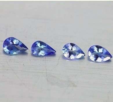 AA Grade Tanzanite Four Piece Pear Lot 1.56 ct 5mmx3mm ap