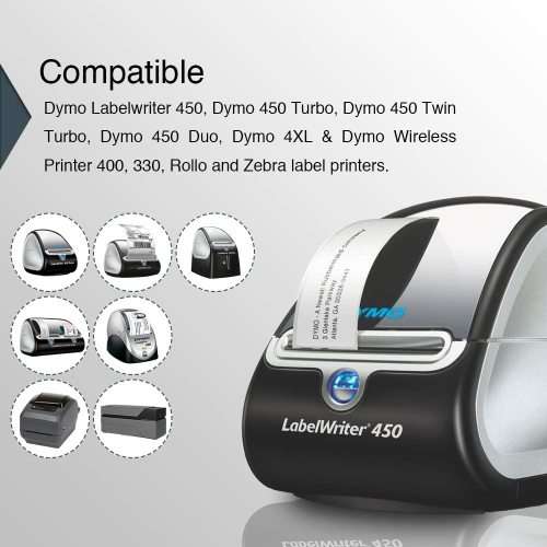 BETCKEY - Compatible DYMO 450 30332 (1` x 1`) Multipurpose Square QR Code Labels