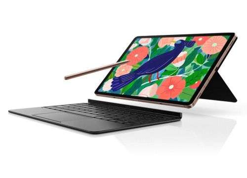 Samsung Galaxy Tab S7+ 12.4` (T970) WiFi Tablet - Mystic Silver with Case and Keyboard