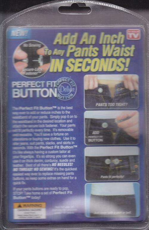 Perfect Fit Button - Add an inch to any Pants Waist in Seconds!