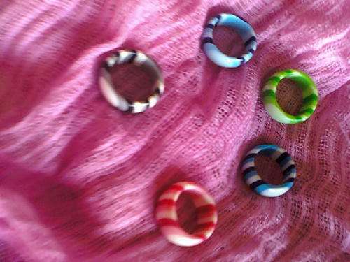 Dress Rings - 12 rings in pack - (6 different Colours)