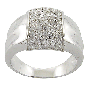 925 Sterling Silver White cz Ring New  -7   *MOST REASONABLE INTERNATIONAL SHIPPING*