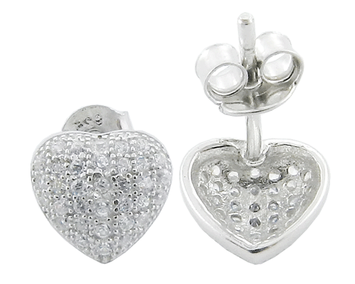 925 Sterling Silver Micro setting gold work White CZ Earring*MOST REASONABLE INTERNATIONAL SHIPPING*