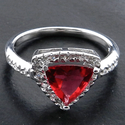 LATE ENTRY! 925 Sterling Silver Ruby and White CZ Ring New *MOST REASONABLE INTERNATIONAL SHIPPING*