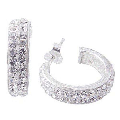 HOOPS BEAUTIFUL! 925 Sterling Silver Crystal Earring BEST SELLER!