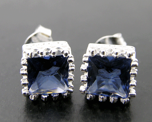 WINNER!  Gem Color : Blue Sapphire. 925 Sterling Silver CZ Earring