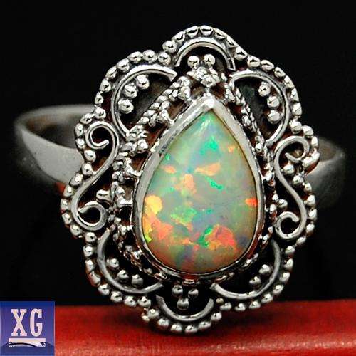 AMAZING FIRE OPAL 925 SILVER RING POP STYLE.....***THIS IS A REAL ABSOLUTELY BEAUTIFUL RING!****