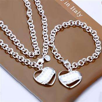 NECKLACE AND BRACELET STERLING SILVER 925 STAMPED ONCE IN A LIFETIME BARGAIN - NEVER EVER BEFORE!!