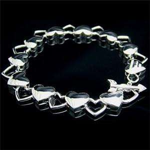 STERLING SILVER 925 STAMPED LINK HEART BRACELET .... NEVER BEFORE FOR R1-00!!!!