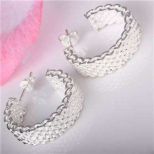 STERLING SILVER 925 STAMPED HOOP EARRINGS .... NEVER BEFORE!