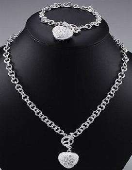 SAY IT WITH SILVER!! 925 STERLING SILVER NECKLACE and BRACELET *WHAT EVERYBODY IS TALKING ABOUT
