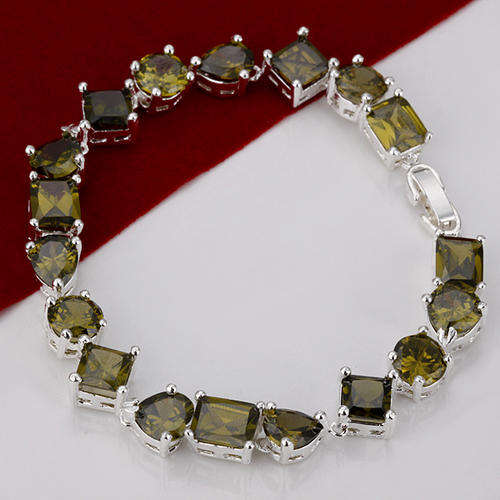 LOOK!! PROMISE TO IMPRESS YOU!! CITRINE SILVER LINK BRACELET! WORTH IT!!!