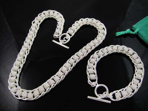 WOW!!SILVER ROLO LINK NECKLACE AND BRACELET 925 STERLING SILVER STAMPED **NEVER BEFORE FOR R1-00!!
