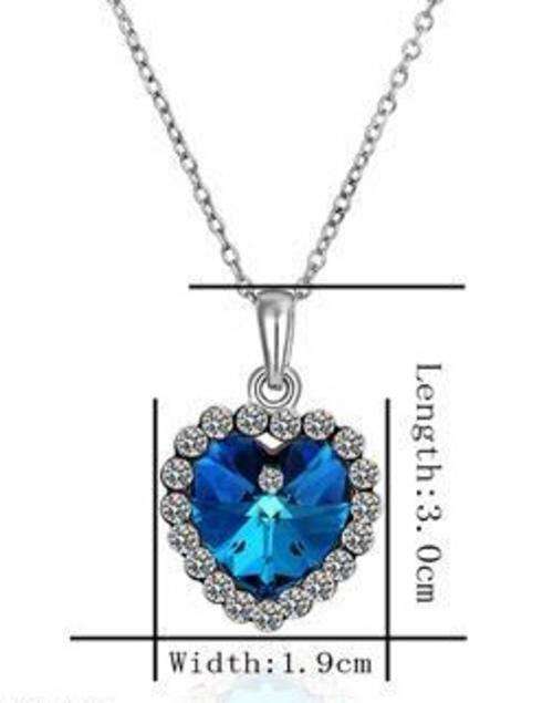 THE PRICELESS TATANIC LOVE STORY HEART OF OCEAN SWAROVSKI ELEMENT NECKLACE.. PRICELESS!