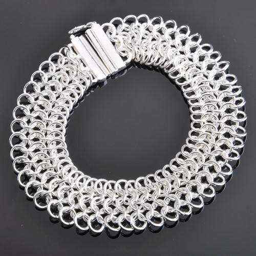 OPEN AND LOOK! ! LINK SILVER BRACELET STAMPED 925. BEAUTIFUL! NEVER BEFORE FOR R1-00!!!!