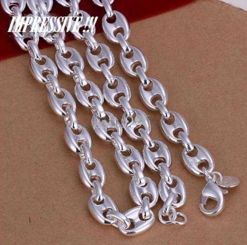 BEAUTIFUL IMPRESSIVE SILVER  NECKLACE  925 STERLING SILVER STAMPED  **NEVER BEFORE!
