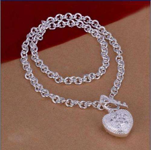BEAUTIFUL IMPRESSIVE SILVER NECKLACE 925 STERLING SILVER STAMPED **NEVER BEFORE!