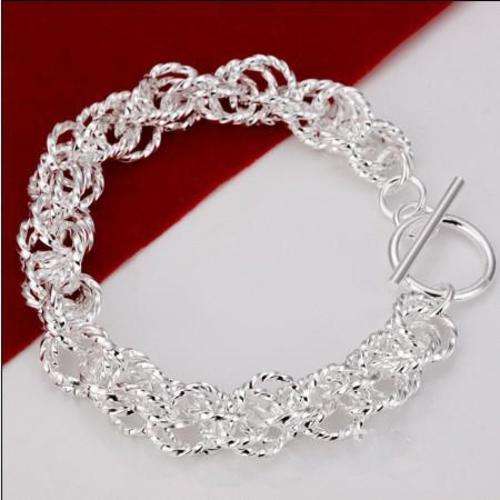 NEW STOCK... PLEASE LOOK!! IMPRESSIVE SILVER LINK BRACELET STAMPED 925--  NEVER BEFORE FOR R1-00!!!!