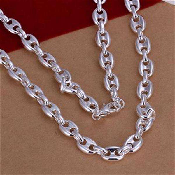 BEAUTIFUL IMPRESSIVE SILVER NECKLACE 925 STERLING SILVER STAMPED **NEVER BEFORE!