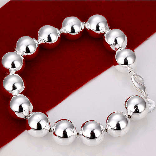 NEW STOCK... PLEASE LOOK!! IMPRESSIVE SILVER 14MM HOLLOW BALLS BRACELET STAMPED 925 - IMPRESSIVE!