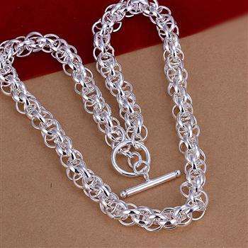 BEAUTIFUL SILVER LINK NECKLACE  925 STERLING SILVER STAMPED  **NEVER BEFORE FOR R1-00!!