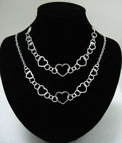 BEAUTIFUL SILVER LINK NECKLACE SET 925 STERLING SILVER STAMPED NEVER BEFORE FOR R1-00!!