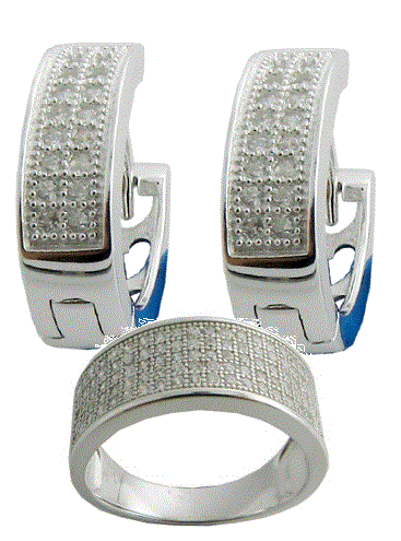IMPRESSIVE! SOLID 925 STERLING SILVER MICRO SETTING EARRINGS - OPTION TO ADD RING!