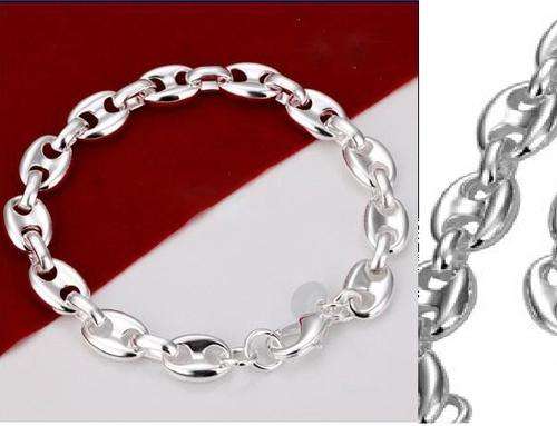 NEW! DOUBLE LINK SILVER BRACELET STAMPED 925. BEAUTIFUL! OPTION TO ADD NECKLACE!!!