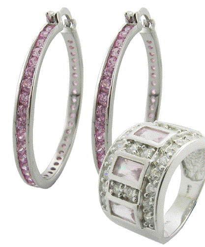 IMPRESSIVE! SOLID 925 STERLING SILVER MICRO SETTING EARRINGS - OPTION TO ADD RING FREE SHIPPING!