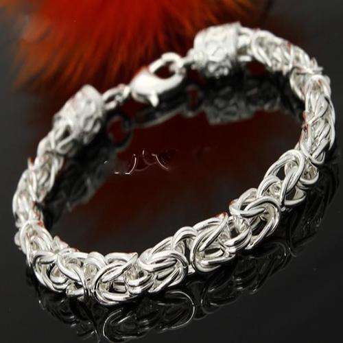 NEW! DOUBLE LINK SILVER BRACELET STAMPED 925. BEAUTIFUL! OPTION TO ADD NECKLACE!!!
